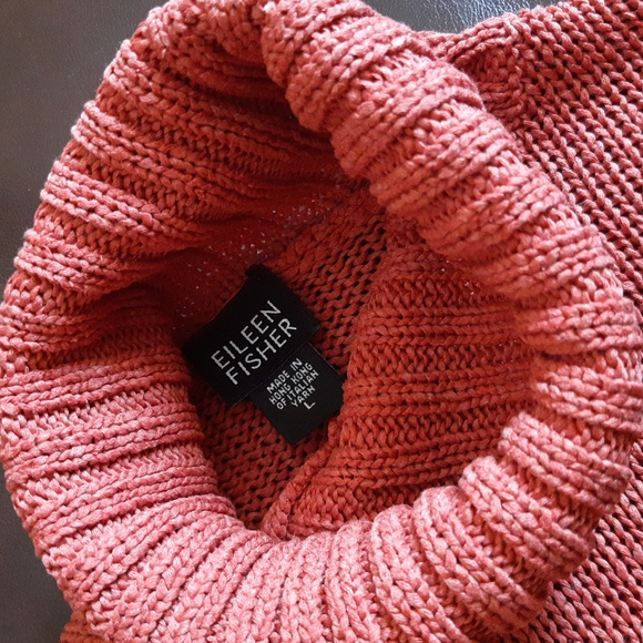 Eileen Fisher Italian Yarn Textured Knit Turtleneck Sweater - Picture 4 of 12